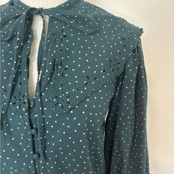 A New Day Green Blouse with White Dots - Picture 4 of 6